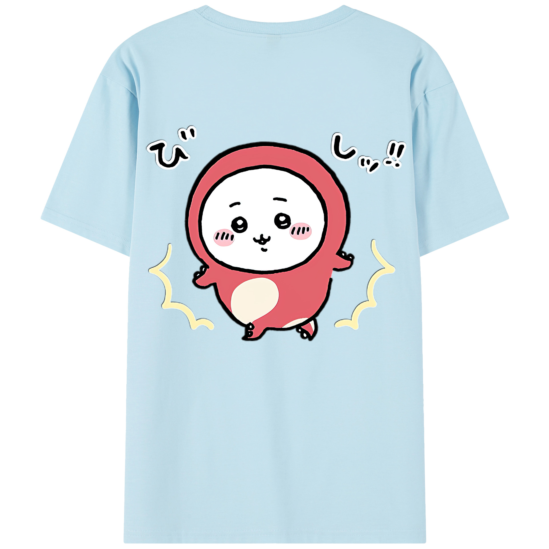 （画像用） ちいかわ ちいかわ Chii-kawa chiikawa 綿100％半袖Tシャツ（背面プリント）